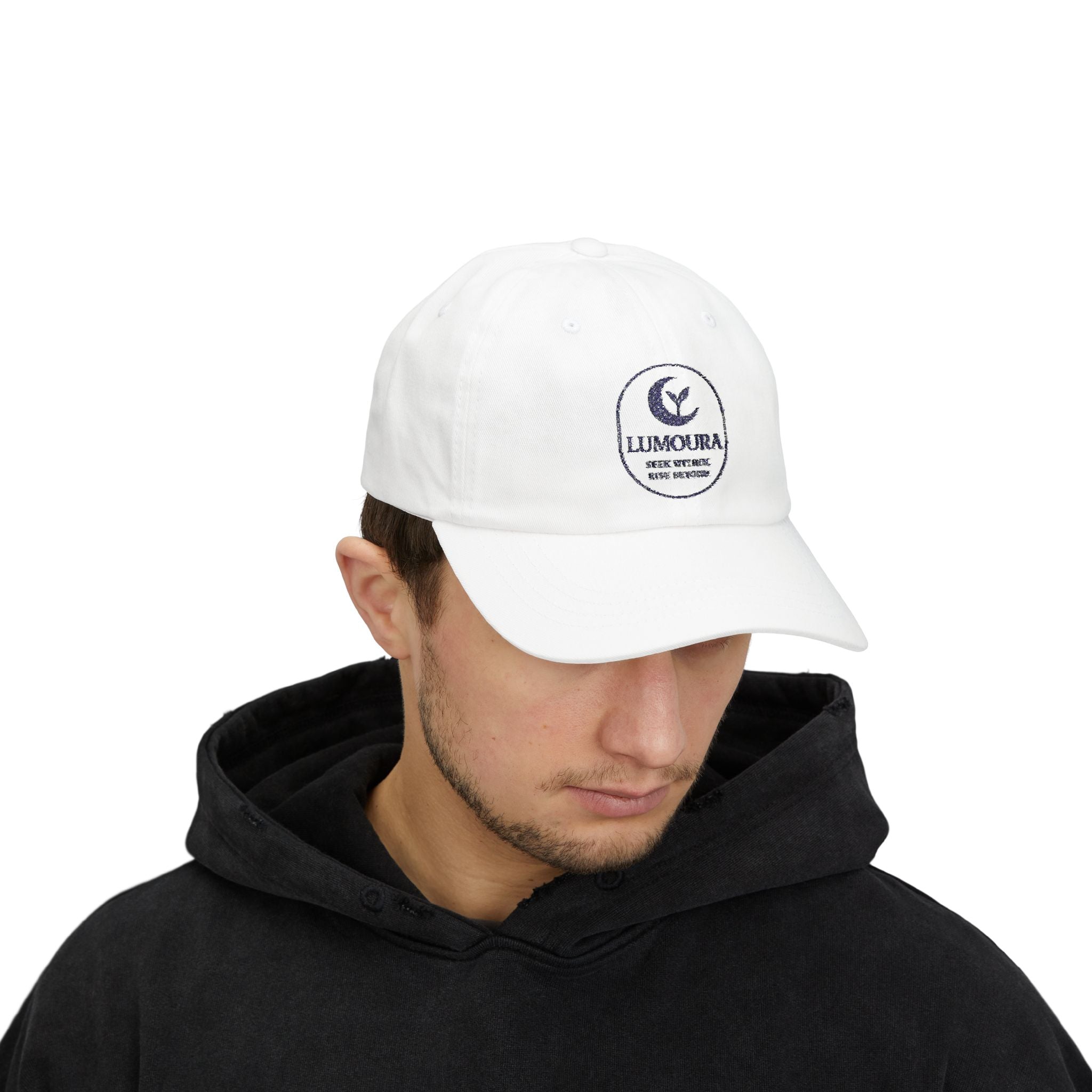 Lumoura "Seek within, Rise Beyond" Classic White Cap